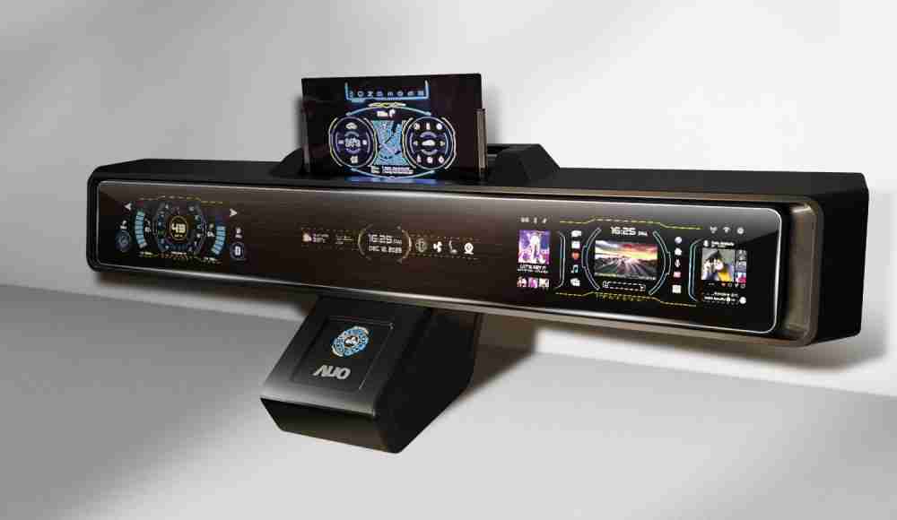 28国际Micro LED沉浸式车舱显示方案结合 可卷式、、可伸缩的Micro LED应用并可呈现不同的质感纹路，，展现人性化设计